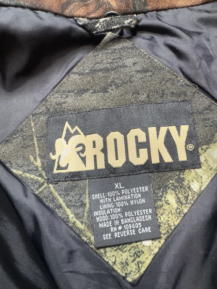 Rocky Mens Size XL Camo Full Zip Utility Jacket Insulated Realtree Hunting - Image 2 of 4