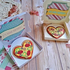 Pizza Heart Box Metal Cutting Dies Embossing Stencils Scrapbooking Paper Crafts