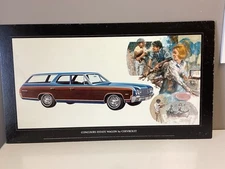 1970 Chevrolet Chevelle Concours Estate Wagon, Cardboard Dealer Poster , 18”x32”