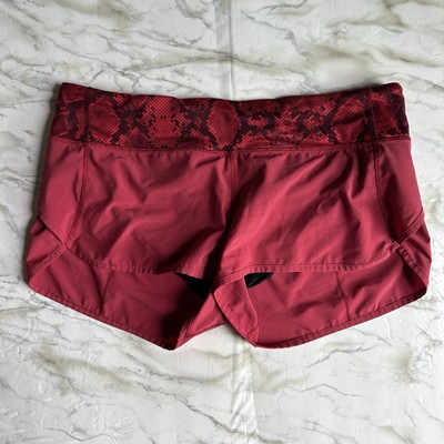 Lululemon Run Speed Short 2.5'' Mini Ziggy Snake Red Tide Cranberry Size 8 Shorts