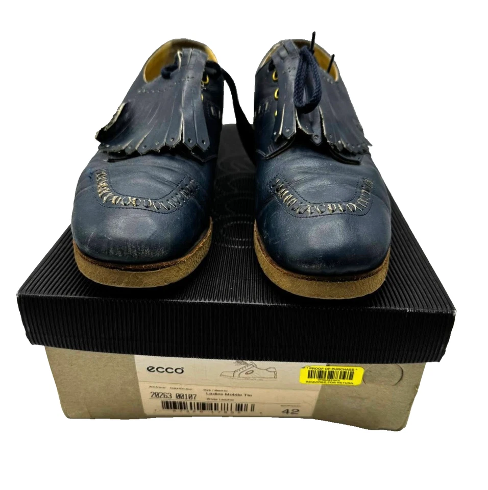 ECCO Women's Blue Leather Dress Oxford Shoes - Size: US 10 / Width: Narrow - Image 2 of 4