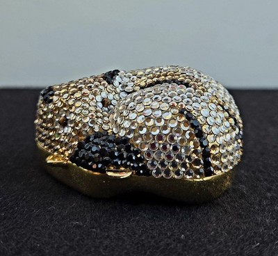 FINESSE LA MODEL Kitten Change Purse Beaded Crystal Gold/Silver/Black