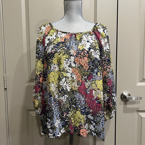 Eden & Esyllte Bluse Seide Blumen S Anthropologie Prairie Cottage Bauern Boho - Bild 2 von 11