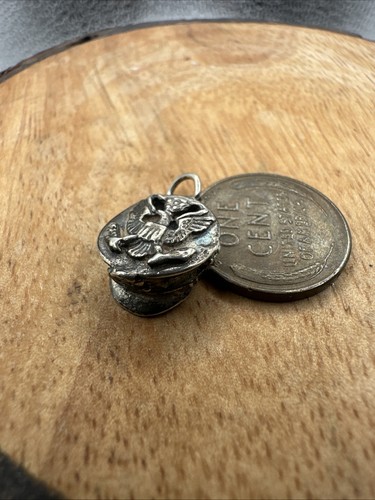 Charm cappello argento sterling 925 marina degli Stati Uniti vintage - B14-1 - Foto 2 di 6