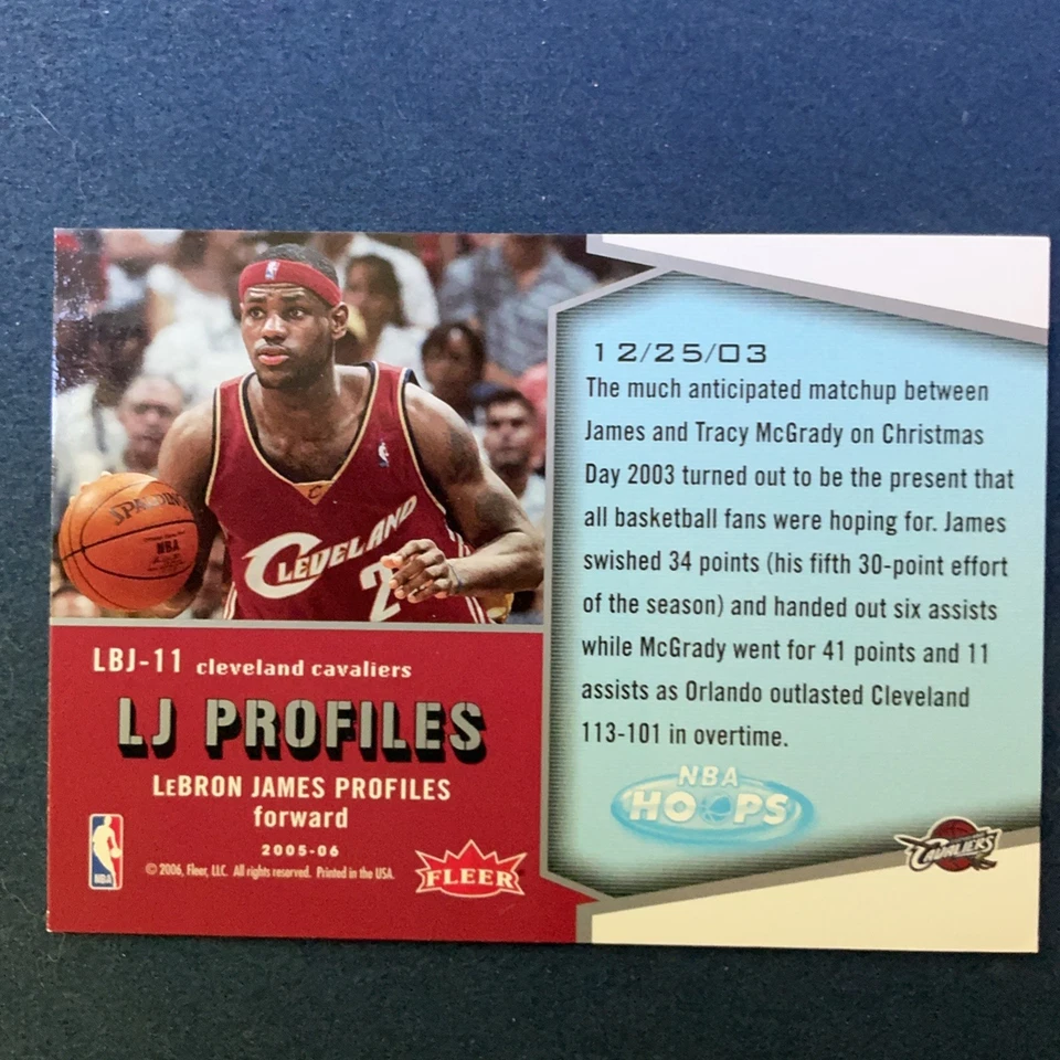 2005-06 NBA Hoops - Lj Profiles LeBron James #LBJ-11 - Image 2 of 2