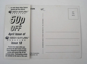 Original Promotional Postcard Die Hard Arcade Video Game Sega Saturn 1997