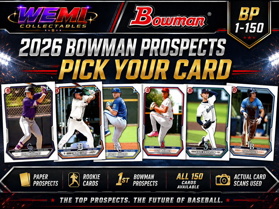 2026 Bowman Baseball Paper Prospects BP-1-150 Pick Your Card MLB Singles RC 1st
