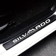 4Pcs Car Door Sill Protector Reflective 4D Carbon Fiber Sticker