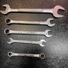 Vintage Craftsman Usa Made Sae Combination Open End Wrench Lot 5 Pcs Forged Vv