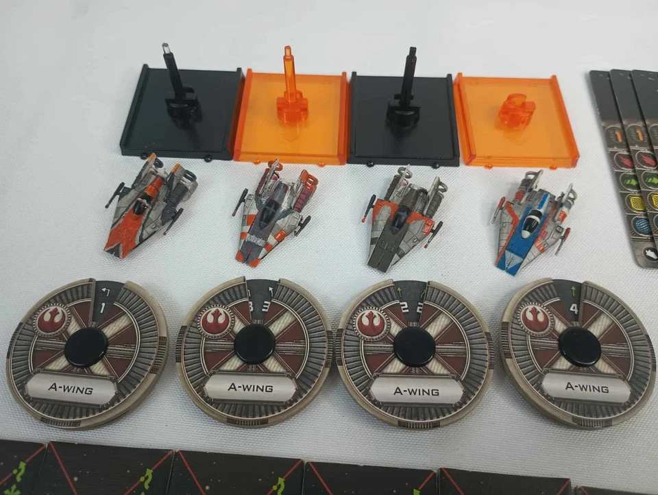 Star Wars X крыло миниатюры игры 1.0 Rebel комплект лот из 4 A-wing на заказ окрашены - Изображение 4 из 4
