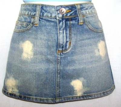 Best Reviews 1010 Womens Sz 1 Denim Skirt Juniors Mini Boyfriend Distressed Blue Jean