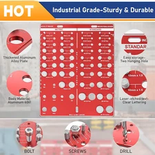 34 Nut and Bolt Inch and Metric Thread Checker Screw Thread Identifier Gauge