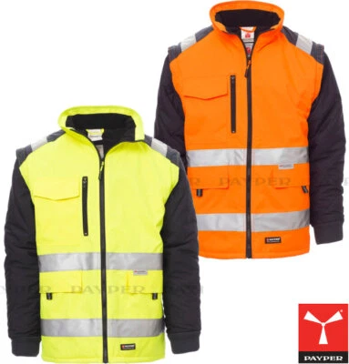 PAYPER Giubbotto termico invernale alta visibilità blouson giacca da lavoro uomo workwear