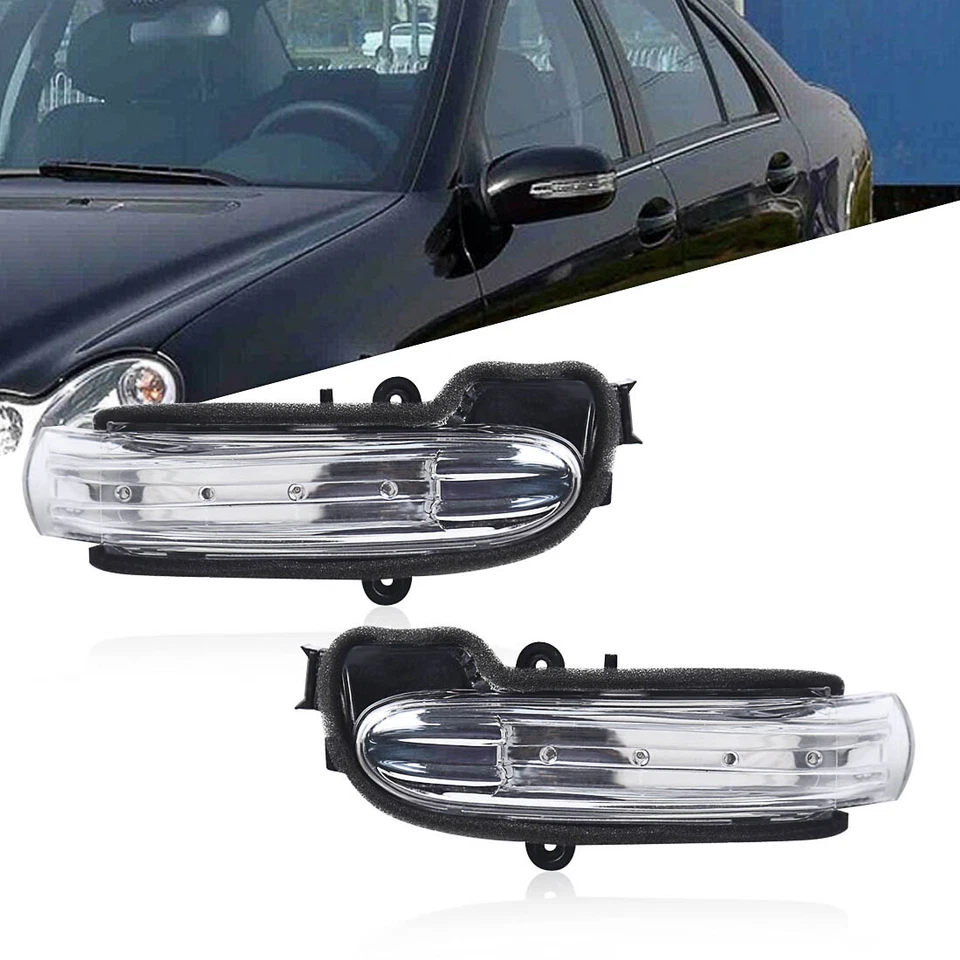 Luz de señal de giro del espejo retrovisor lateral LED 2 PIEZAS para Mercedes-Benz W203 2004-2007 Foto 2 de 4