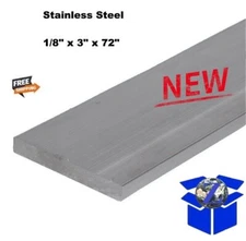 Stainless Steel Flat Bar Stock 1/8 Inch x 3 Inch x 6 Feet 304 Mill Finish NEW