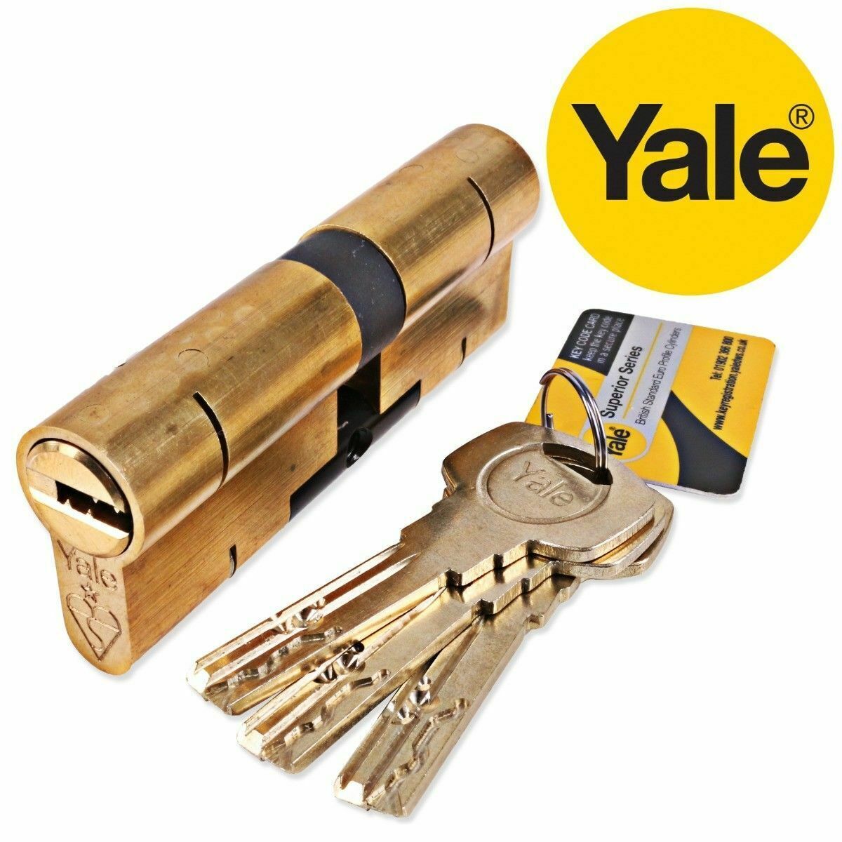 YALE Superior Euro Cylinder UPVC Door Lock Anti Snap Lock Brass