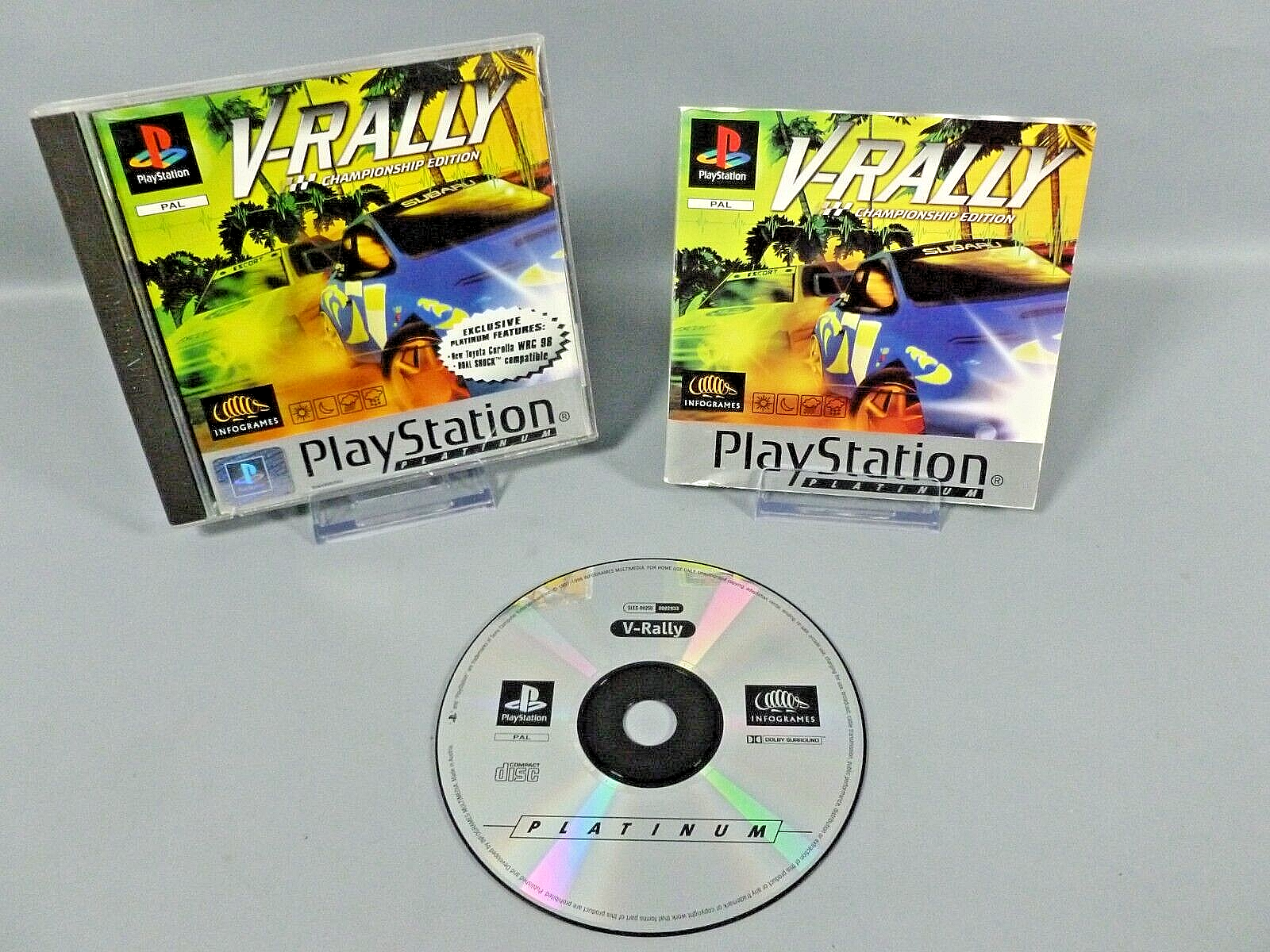 V Rally Championship Edition Platinum Sony Playstation PS1 w/ Manual Tested