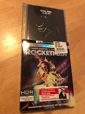 ELTON JOHN Rocketman (2019) 4K Ultra HD + Blu Ray + Slipcover, Booklet +BONUS CD