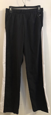 NIKE Black Track Pants Workout Athletic Running Straight Leg Elastic Waist Men M