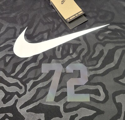 NIKE SwooshTrax 72 Shirt XS Mens Black White Long Sleeve Collar 