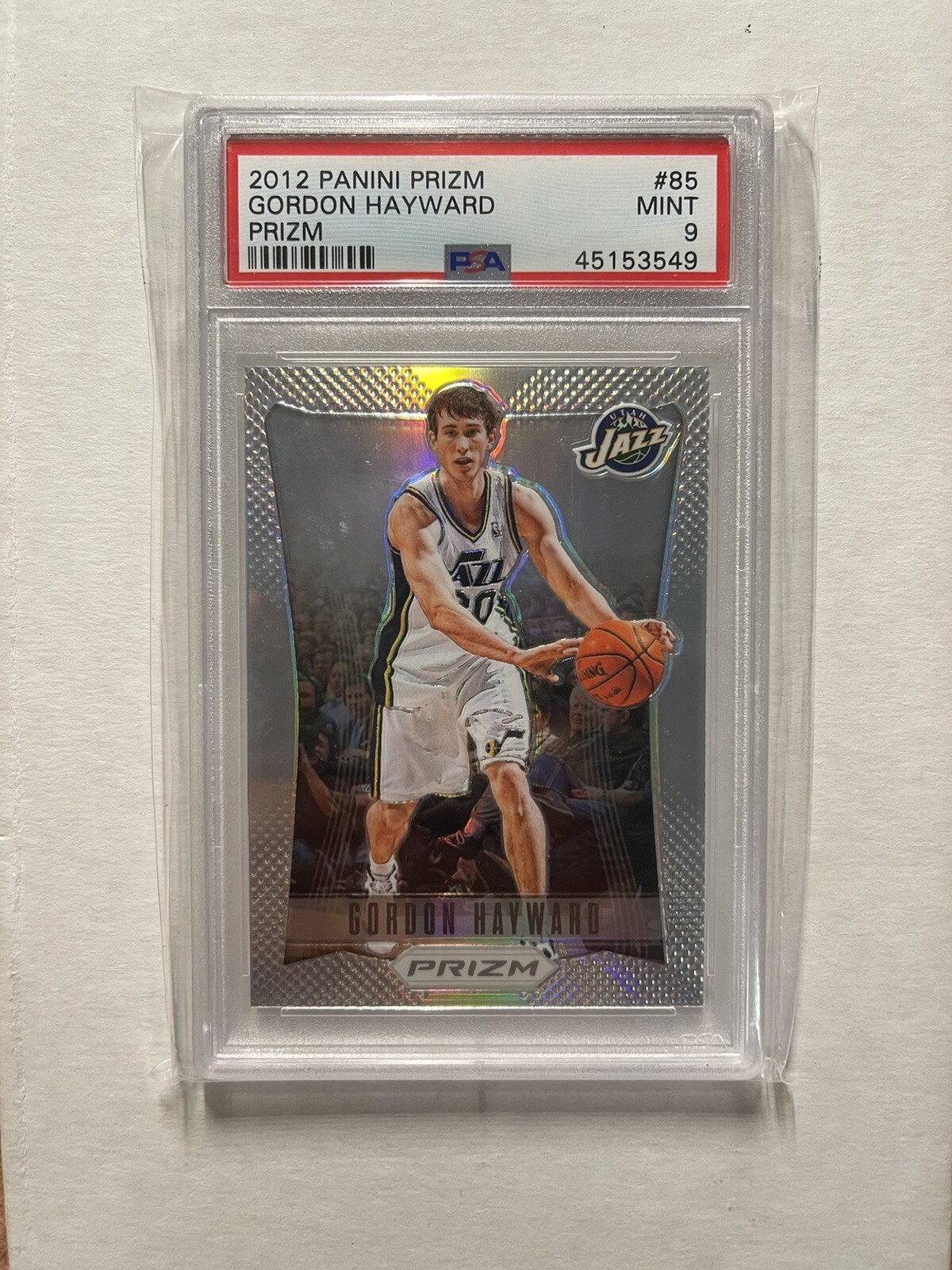 2012-13 Panini Prizm Silver Prizms #85 Gordon Hayward UTAH JAZZ PSA 9 MINT