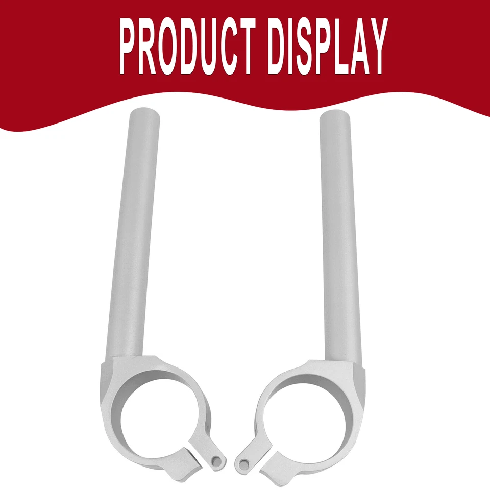 Silver Handle Bars Handlebars Clip On For Yamaha YZF R6 YZF-R6 2006-2016 2007 08 - Image 3 of 4