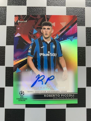 2021-22 Topps Finest UCL Auto Roberto Piccoli Green /99 Atalanta b