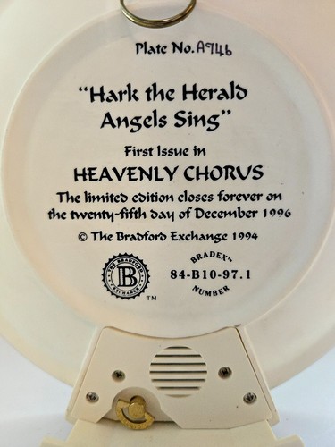 Bradford Exchange Heavenly Chorus Angel Plate Series 1st Issue (Musical) LTD ED - Picture 4 of 4