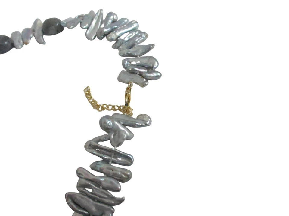 Collar de 22" de perlas y piedras preciosas Keshi cultivadas rarezas Foto 3 de 4