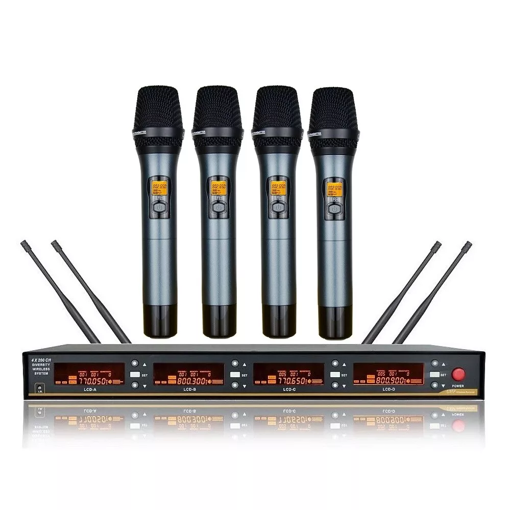 UHF 4 Channel Cordless Handheld Microphone System for Sennheiser