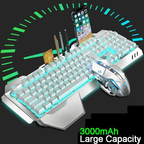 3in1 Charging Gaming Rainbow Keyboard Mouse Wireless LED Backlit Mechanical Feel - Picture 11 of 16