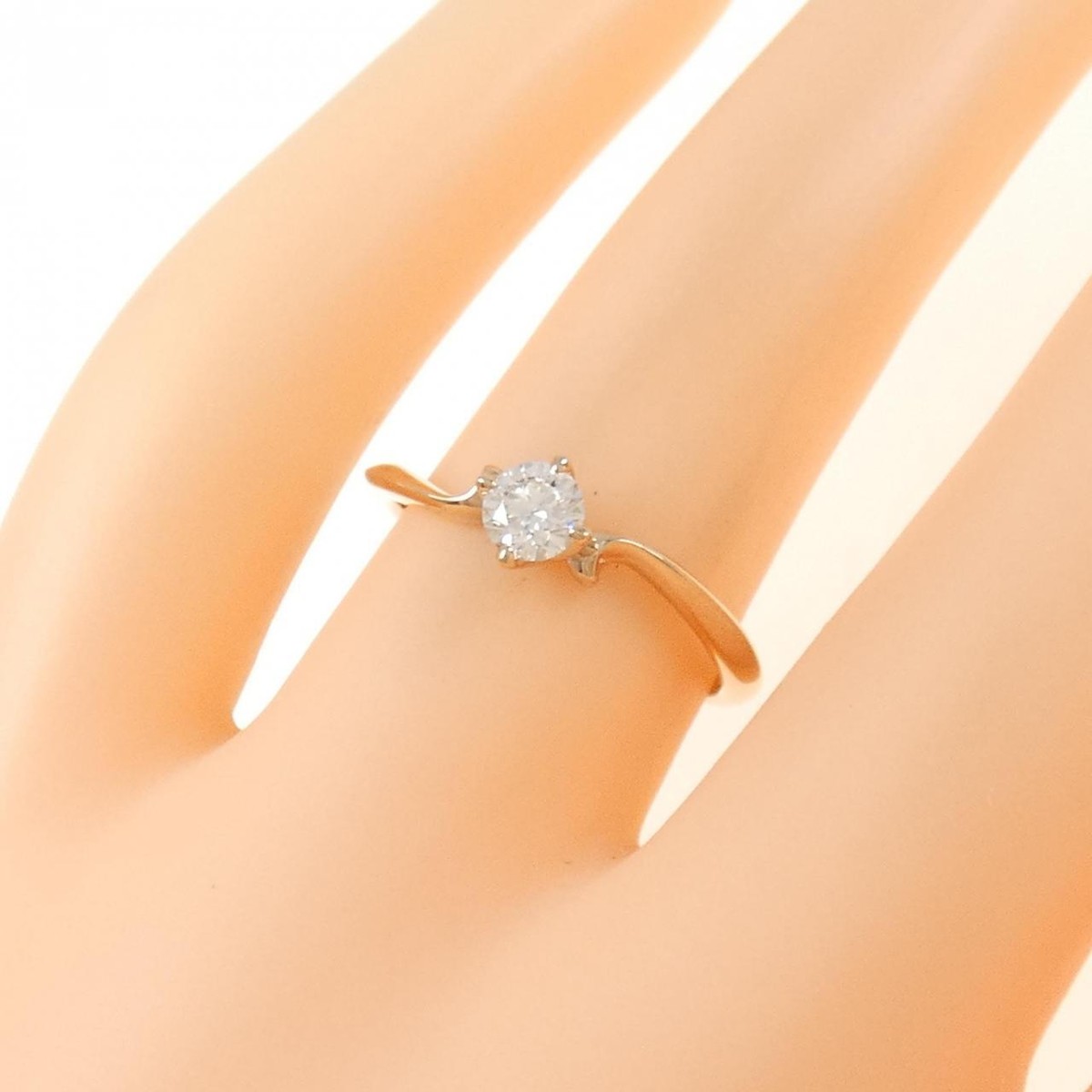 Authentic K18PG Diamond Ring 0.261CT G VS2 3EXT H&C #270-003 Authentic K18PG Diamond Ring 0.261CT G VS2 3EXT H&C #270-003