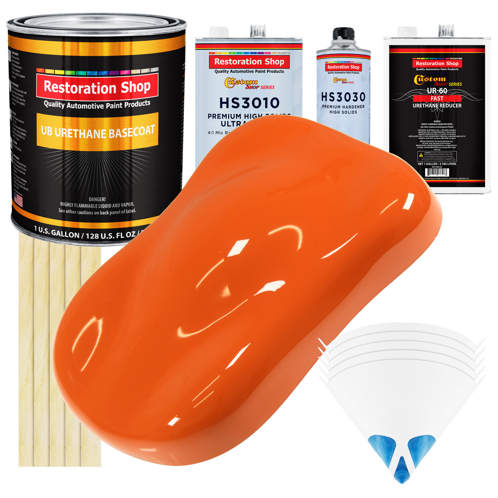 Sunset Orange Gallon Premium Urethane Basecoat Clearcoat Fast Auto Paint Kit  