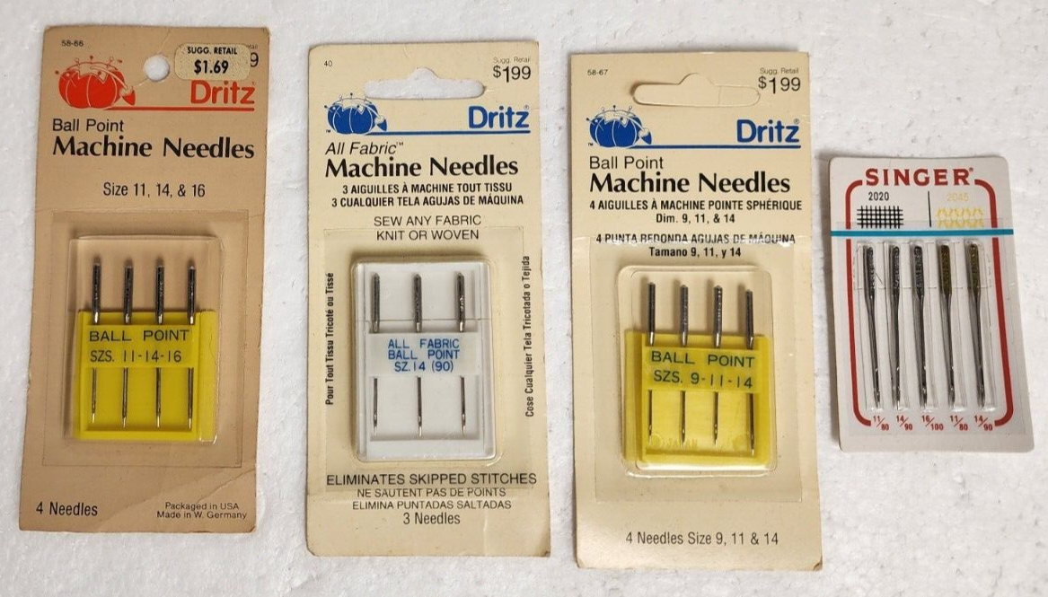 Sewing Machine Needle LOT (x16) Dritz / Singer Ball Point Unused-image