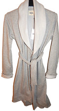 UGG DUFFEILD II LUXE ROBE HEATHER GREY sz S NEW 100 AUTHENTIC