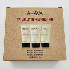 Ahava Naturally Refreshing Trio Gift Set Mineral Hand Cream, Lotion, Shower Gel