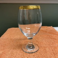 Circleware Crystal Classique Gold Encrusted Trim Iced Tea Glass(es) Goblets