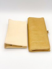 Vtg Gold Ivory Evening Clutch Purses Set of 2 Mid-Century Glamour