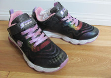 Skechers Sport TPR Sole Lights Up Micropec Max Hook Loop Sneakers Girls 4