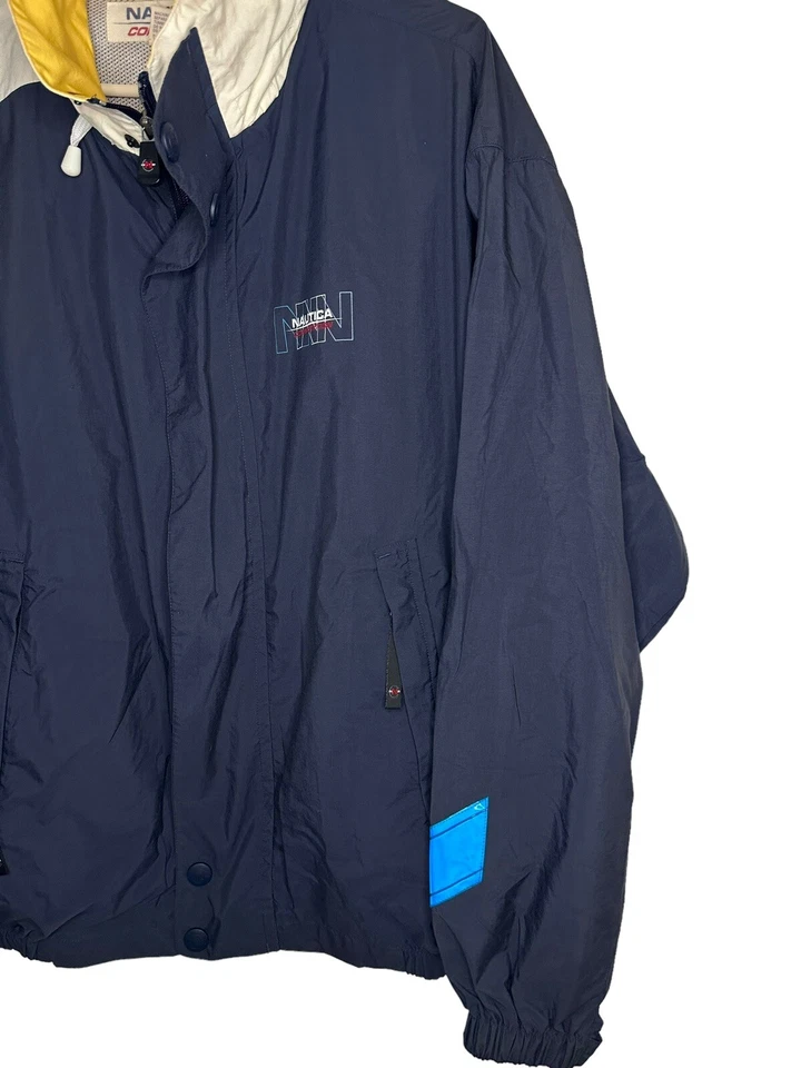 Chaqueta cortavientos vintage Nautica Competition vela bloque de color talla XL Foto 4 de 4