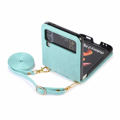 For-Samsung Galaxy Z Flip 3 / 4 5G Card Holder Leather Wallet Case + Screen Film - Picture 22 of 42