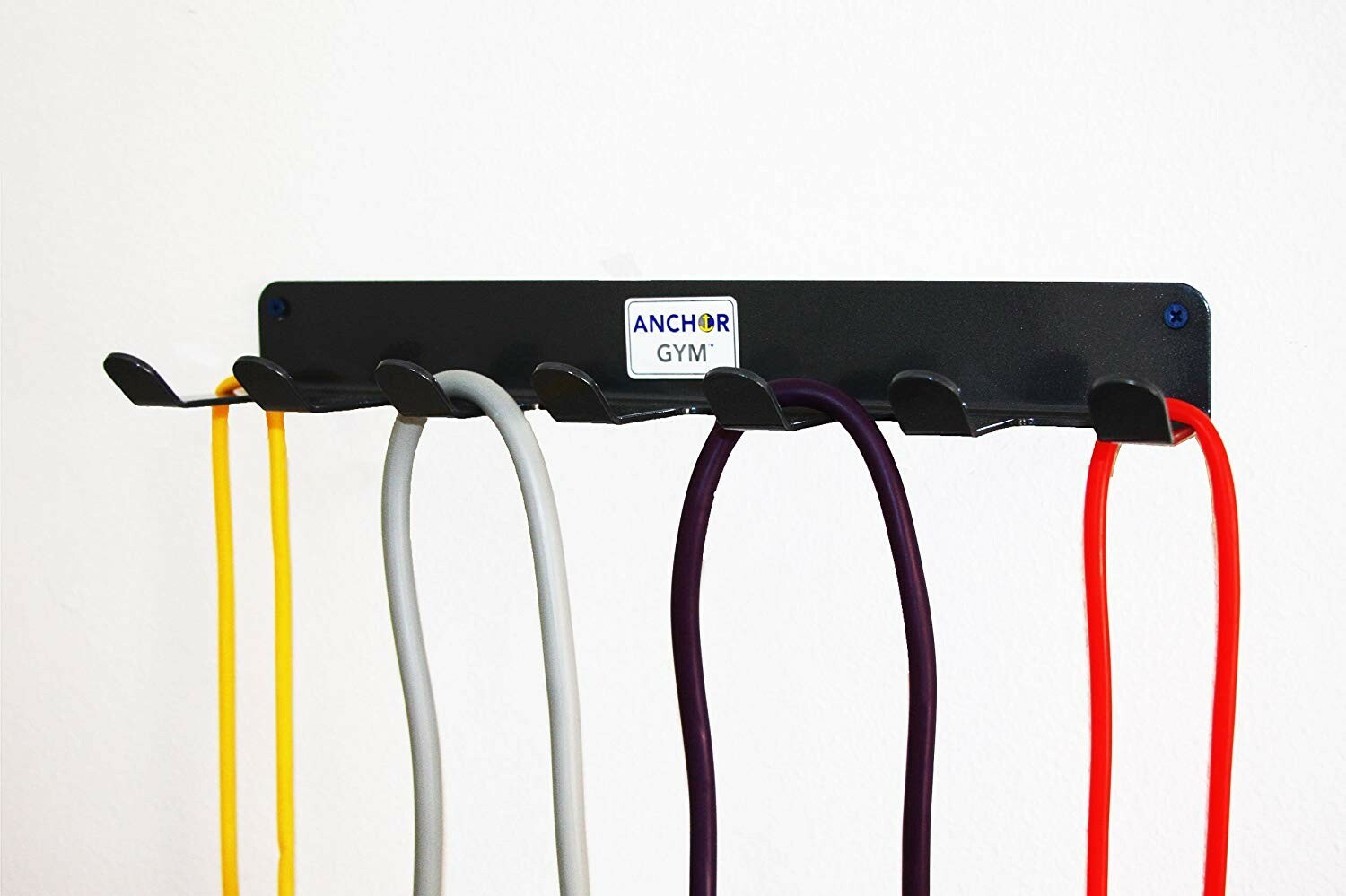 Estante de almacenamiento de 7 clavijas Anchor Gym para bandas, correas, cuerdas y rodillos de espuma