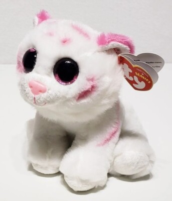 TY Glubschis Plüschtier Tabor Tiger – 15 Cm, Weiß & Pink, Mit Glitzeraugen