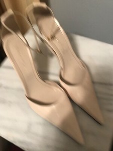 cream pointed toe heels