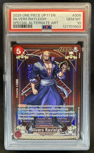 2025 One Piece Silvers Rayleigh Special Card Alternate Art #OP09-005 PSA 10