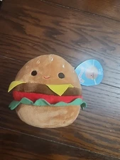Squishmallow Kellytoy plush CARL Cheeseburger Burger Food Toy With Tags 