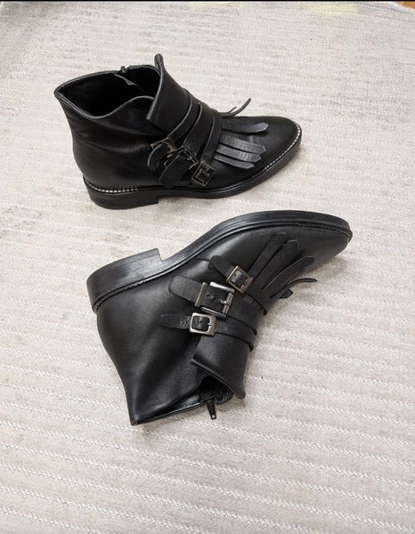 Women Toscablu Boots Black Leather 38.5