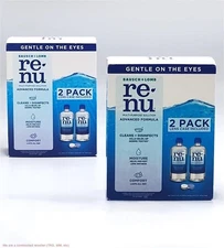 LOT OF 2!!! Renu Contact Solution Advanced Triple Disinfectant Formula 24 fl ...