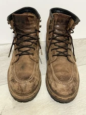 FRYE BROWN LEATHER DAKOTA MOC TOE BOOTS MENS SIZE 11.5