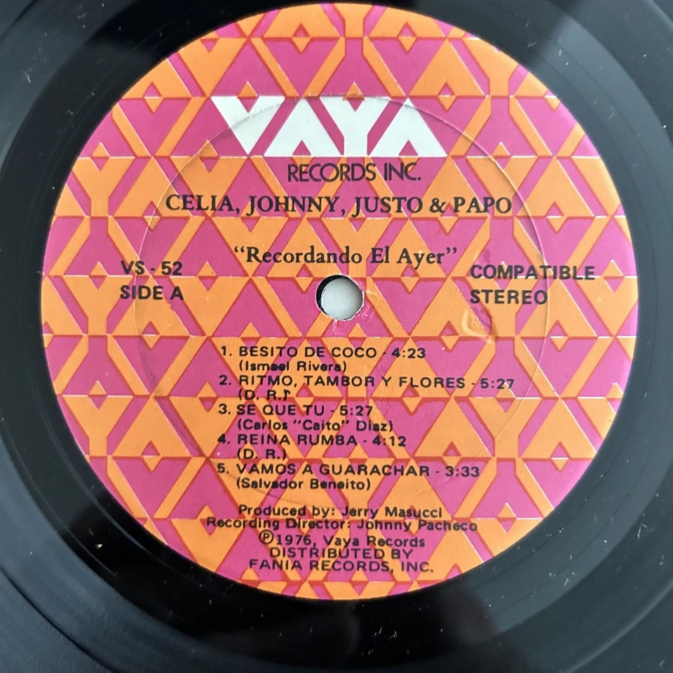 Celia Cruz, Johnny, Justo & Papo Recordando El Ayer LP 1976 Besito De Coco - Image 3 of 4
